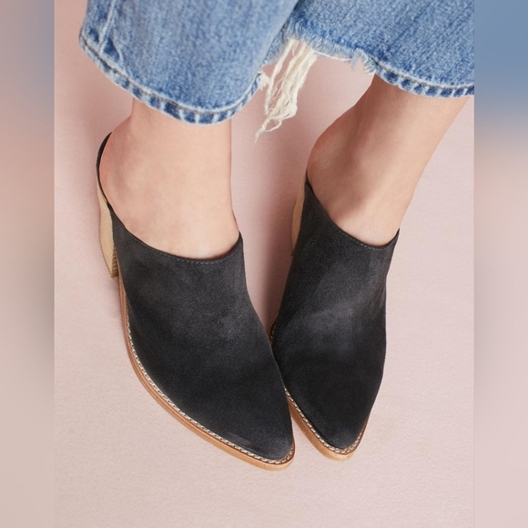Jeffrey Campbell Shoes - Jeffrey Campbell Favela Mules Dark Gray Suede Size 6.5
